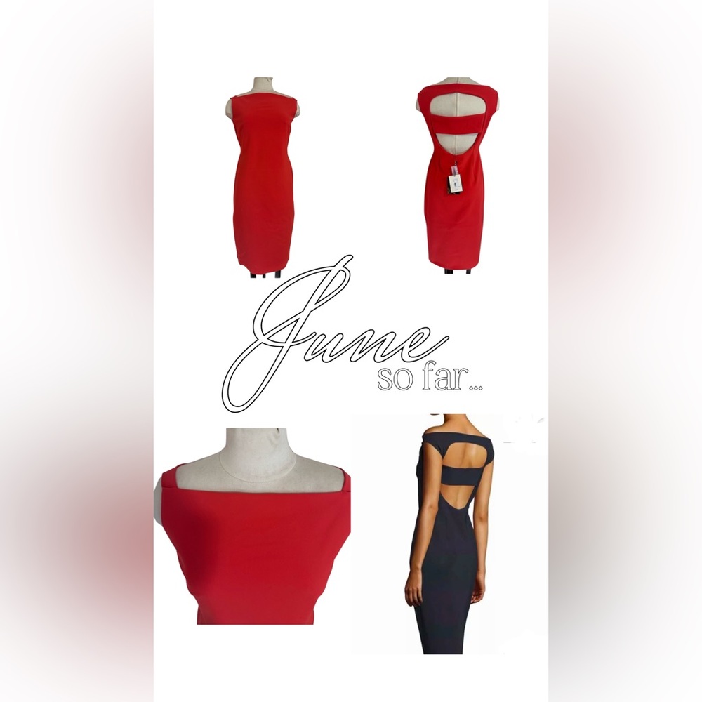 Chiara Boni Off Shoulder Open Back | Coral Red Zhalia Dress | Sz US 12